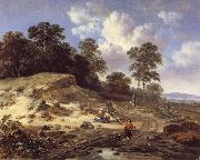 Jan Wijnants A Track by a Dune,with Peasants and a Horseman Spain oil painting artist
